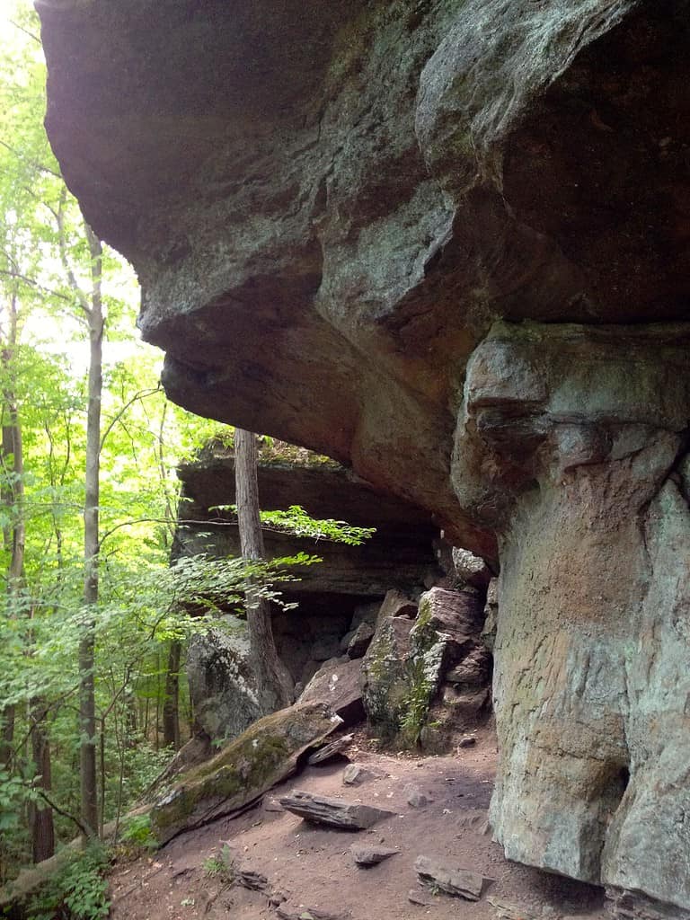 The Horse Caves, on the eastern slope of Mount Norwottuck, in Granby, Massachusetts