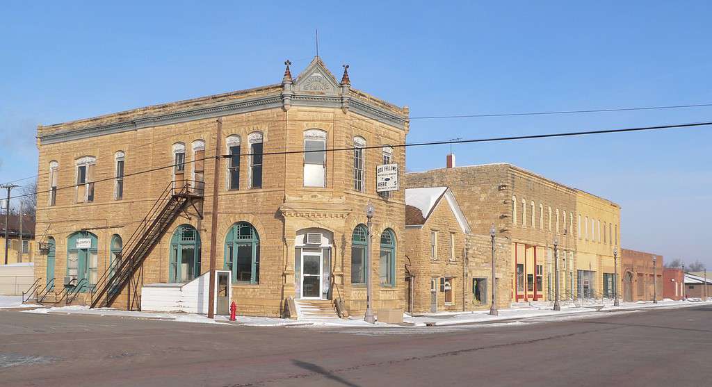 West side of Main Street in Jetmore, Kansas.