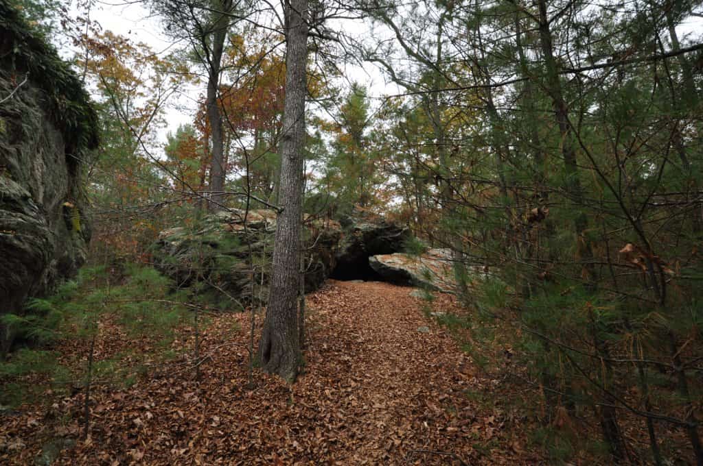 Cave in which Metacom aka "King Philip" is said to have hidden in Norton, Massachusetts, during King Philip's War.