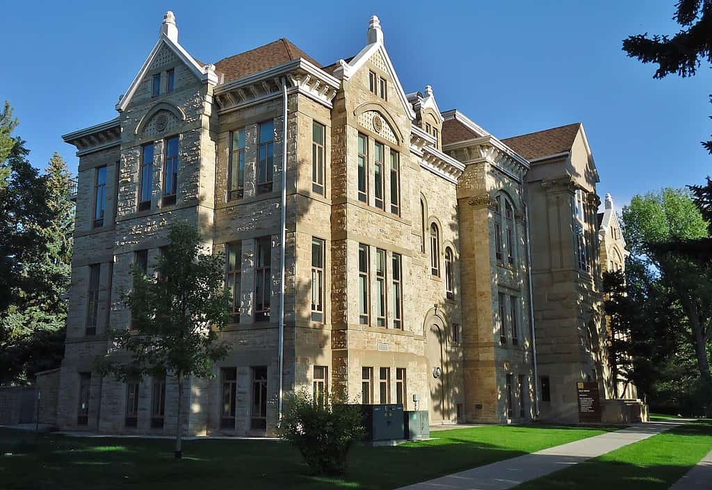 view from the side of old main building, University of Wyoming