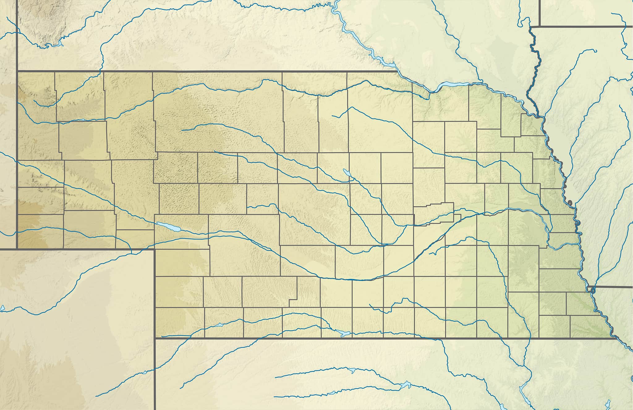 USA Nebraska Relief Location Map.svg  2048x1328 