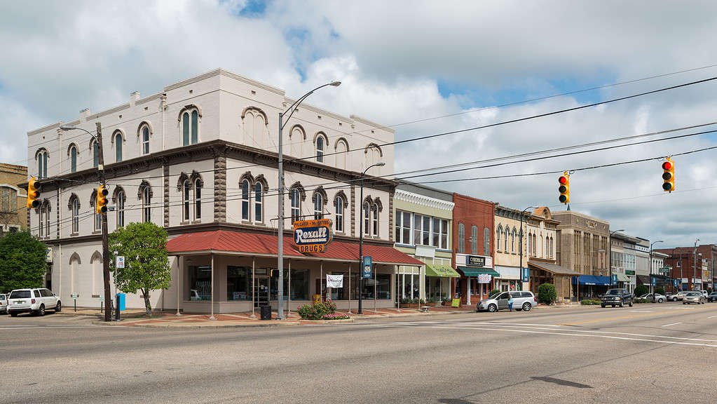 A view of Broad Street in downtown Selma, Alabama