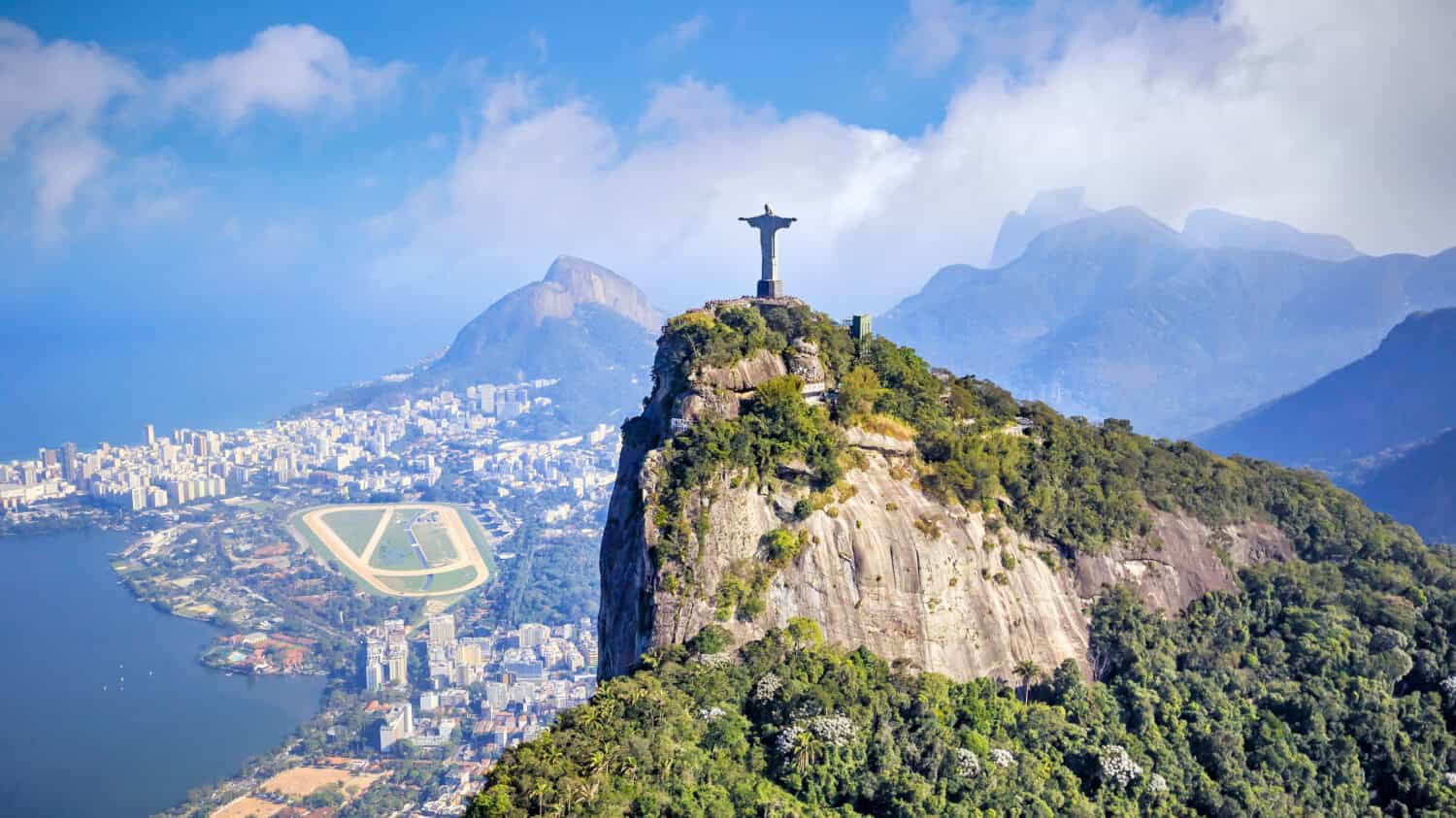 Aerial view of Rio de Janeiro city skyline in Brazil
