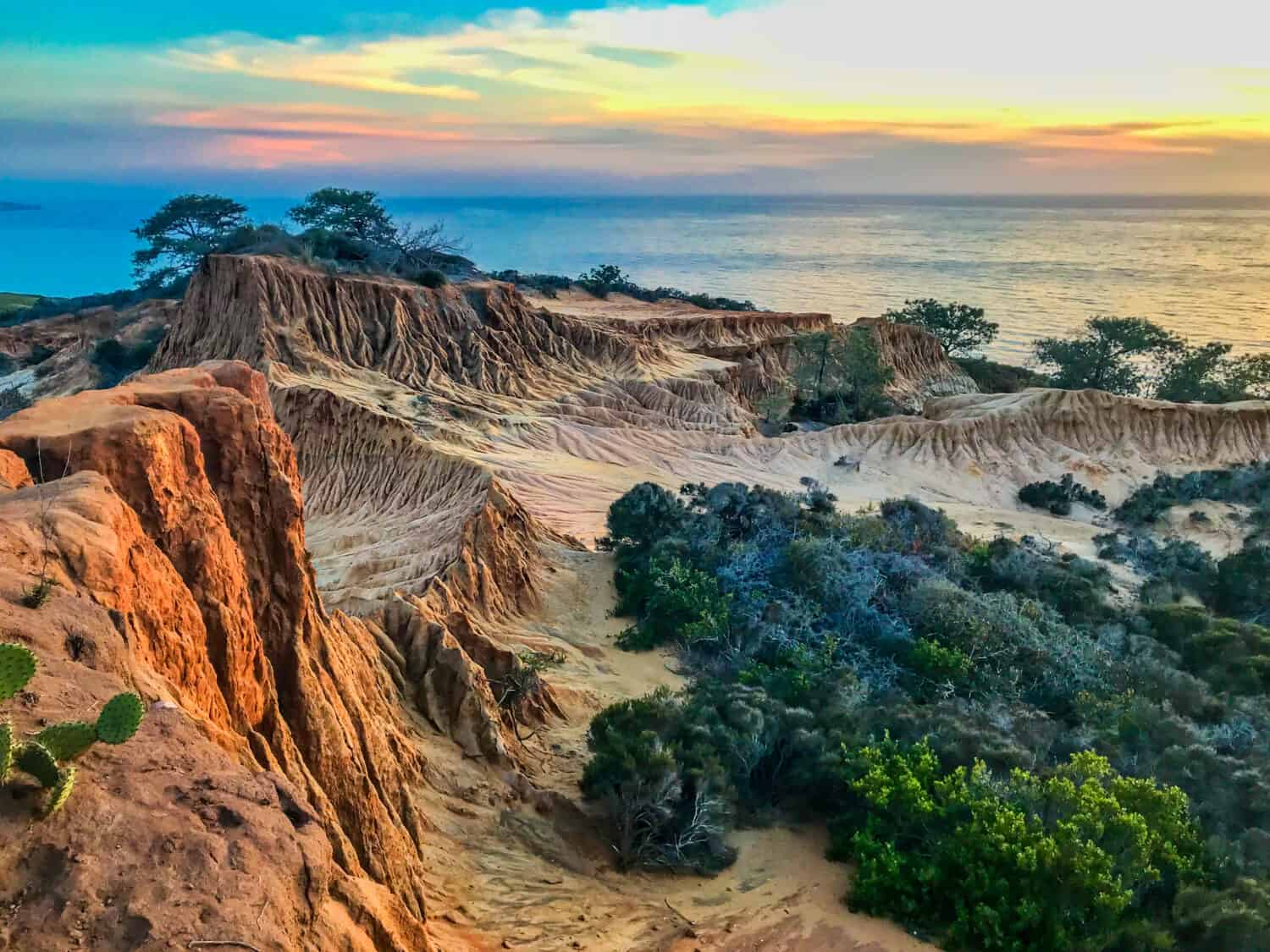 Broken Hill at Torrey Pines State Natural Reserve and State Park La Jolla San Diego California sunset ocean landscape
