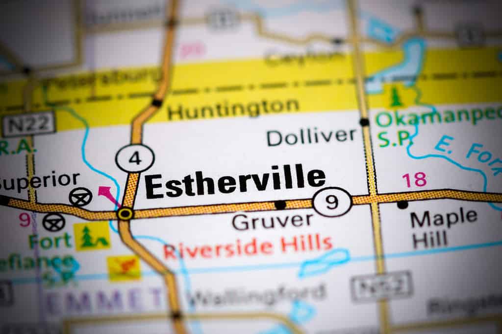 All major amenities are found in town in Estherville, Iowa. 