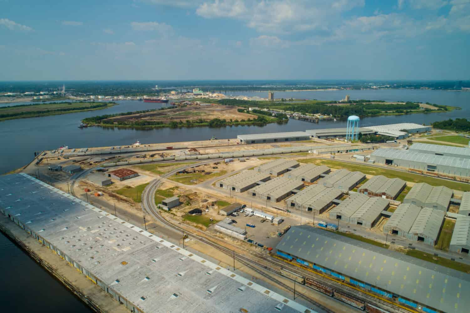 Aerial photo the harbor Louisiana
