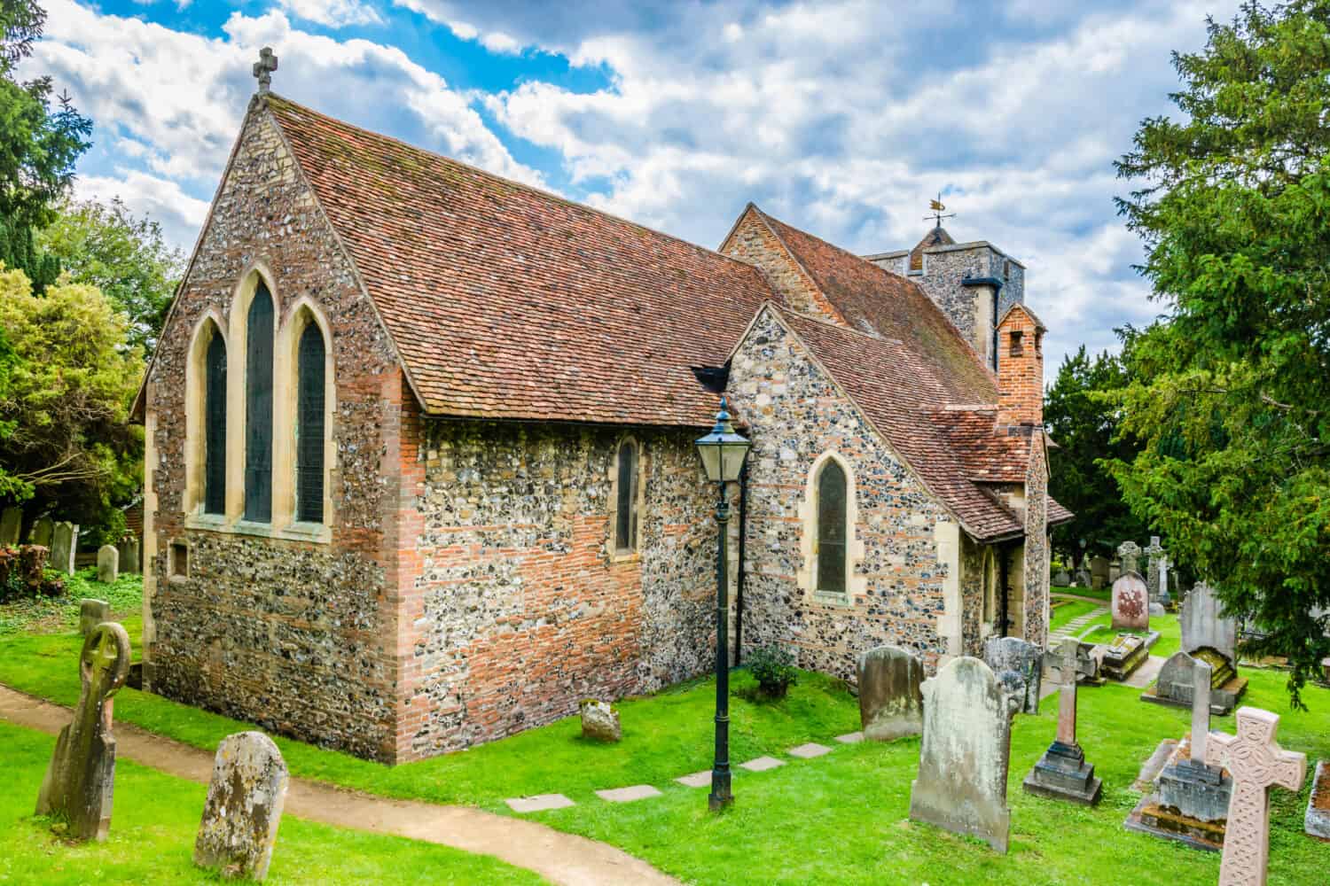 Canterbury, UK: St Martin's church, UNESCO world heritage site, first church founded in England, the oldest parish church in continuous use and the oldest church in the entire English-speaking world.