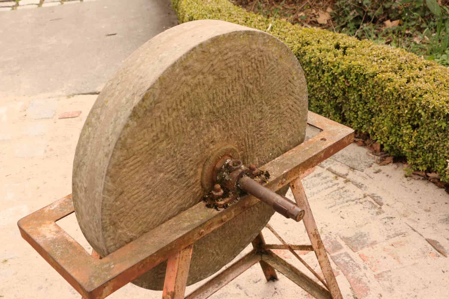 Old grindstone with manual operation