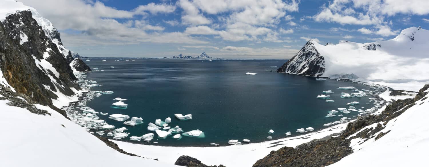 The beautiful bay of uruguay in the South Orkney Island. Antarctica.