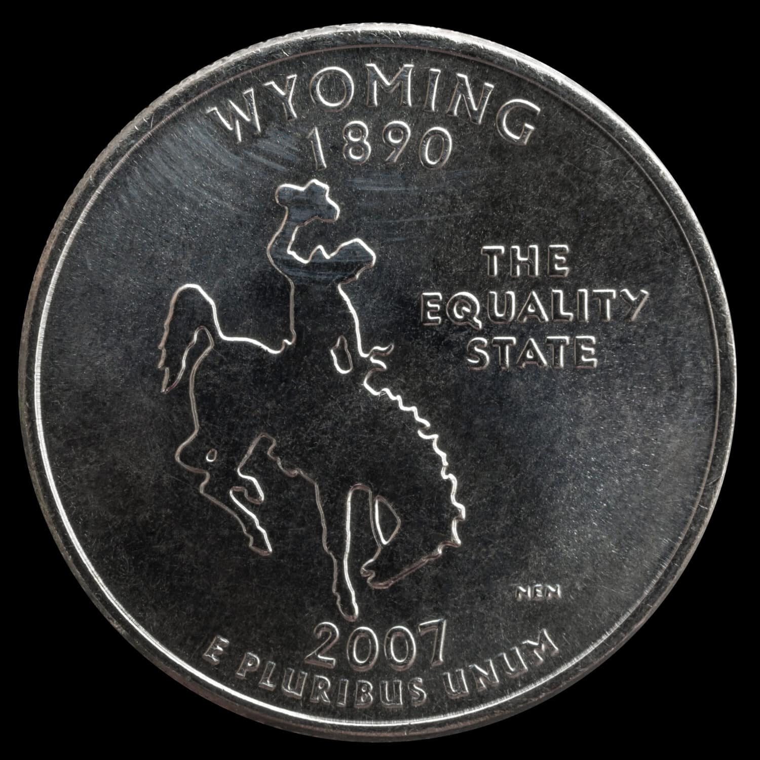 Coin 25 US cents. States and territories. Wyoming