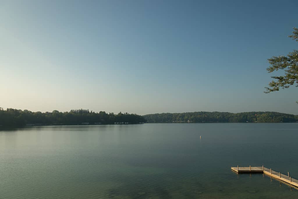 View of peaceful Elkhart Lake, Wisconsin