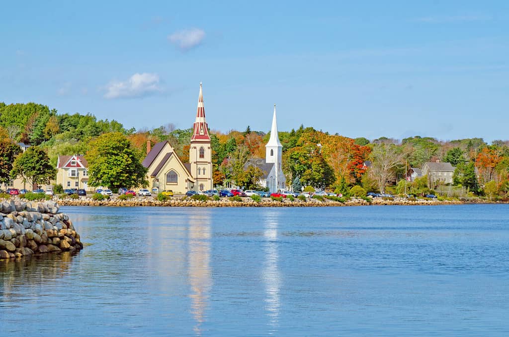 Three churches Mahone bay Nova Scotia Canada - Autumn 2020