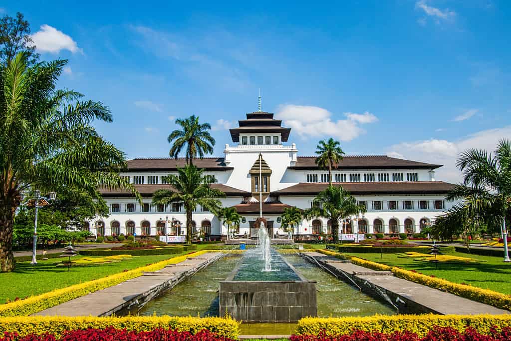 Gedung Sate is a public building in Bandung, West Java, Indonesia. It was designed according to a neoclassical design incorporating native Indonesian.