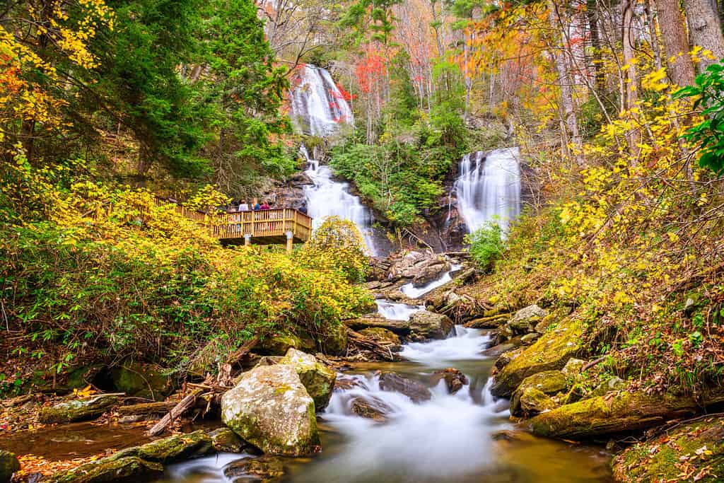Anna Ruby Falls, Georgia, USA in autumn.