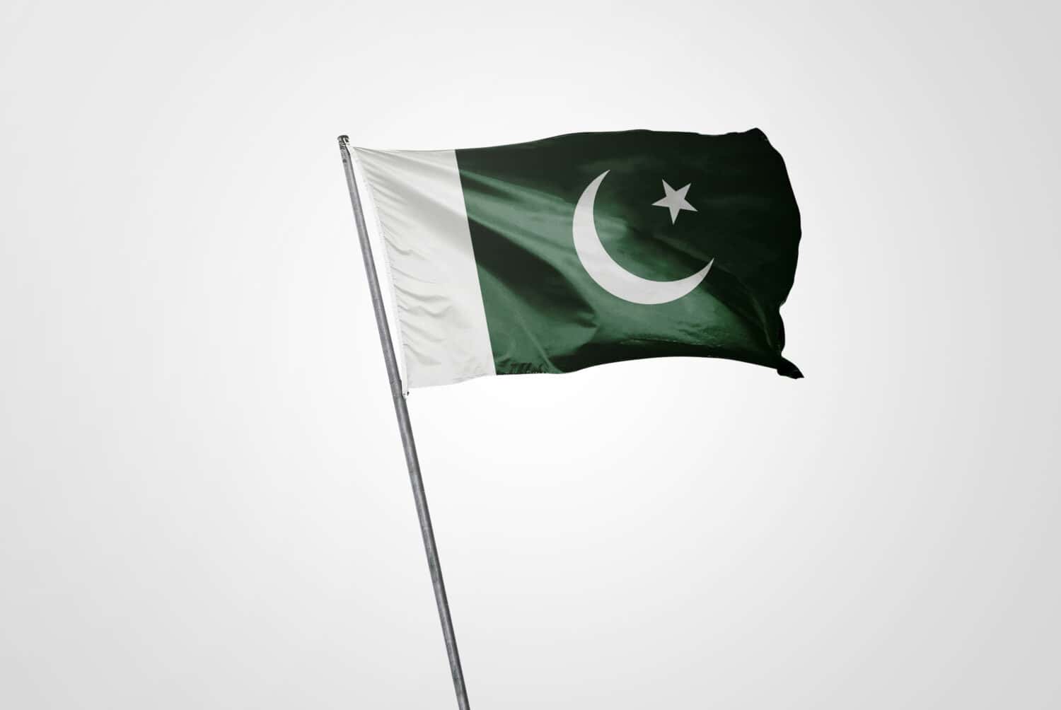 National Flag of Pakistan.Pakistan Flag waving.