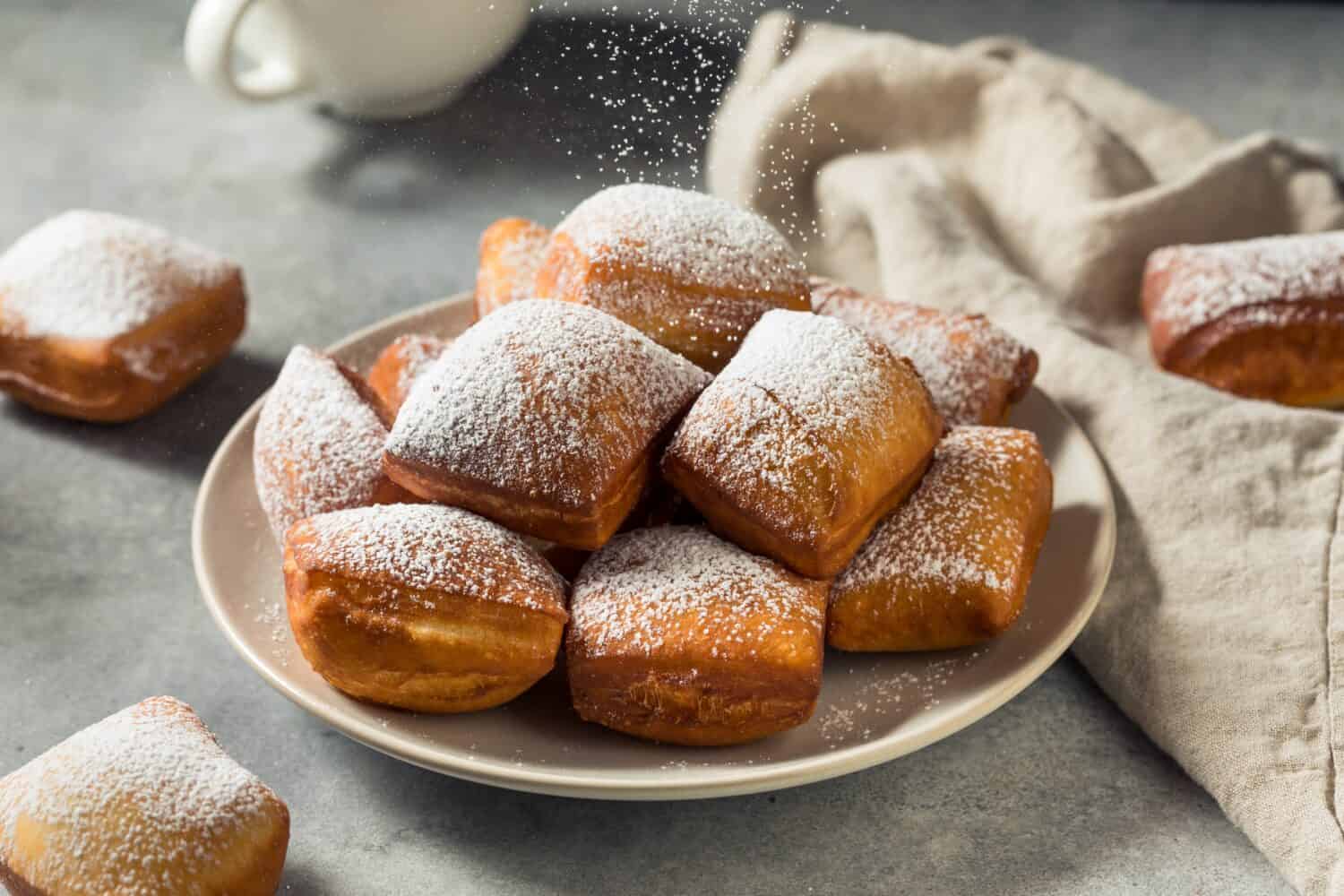 Homemade New Orleans French Beignets with Powdered Sugar