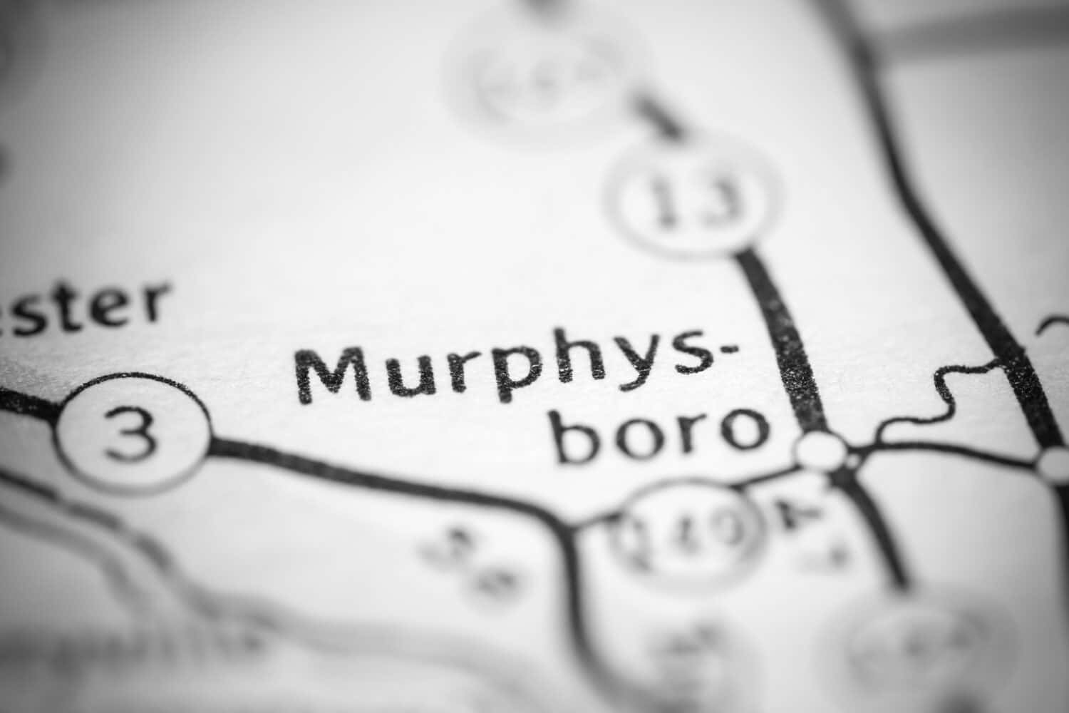 Murphysboro. Illinois. USA on a geography map.