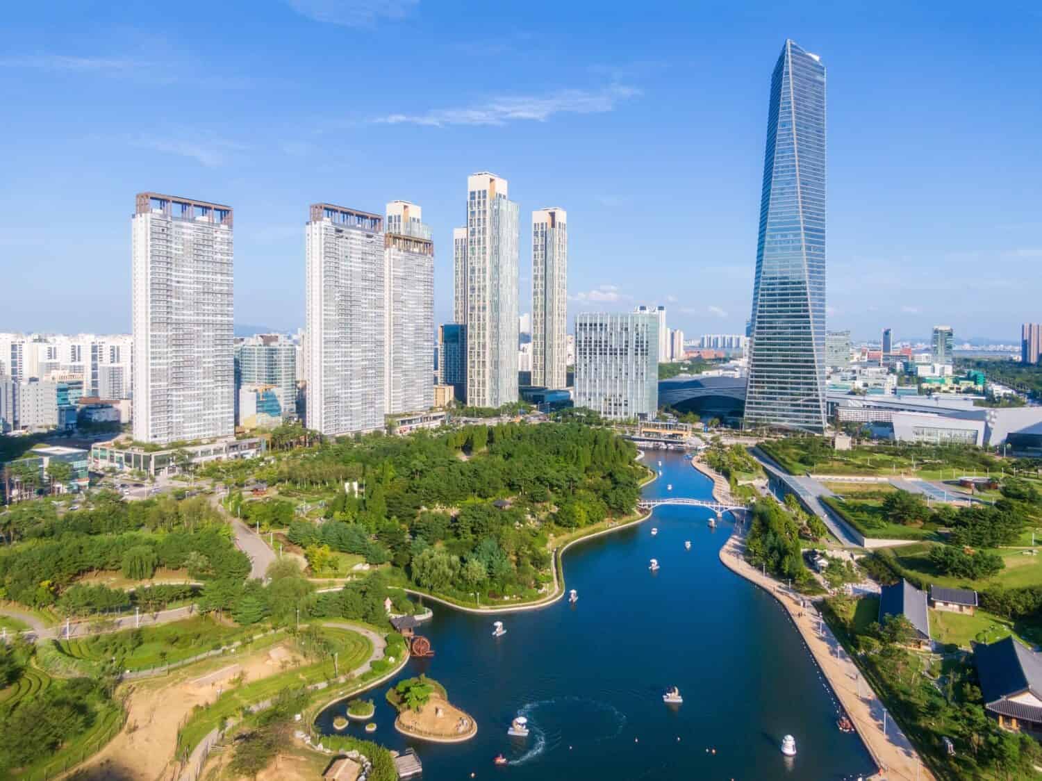 Songdo International City and Central Park in Yeonsu-gu, Incheon city