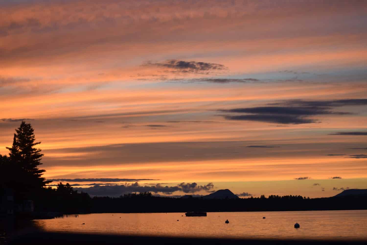 Sunset over Sebec Lake, Maine