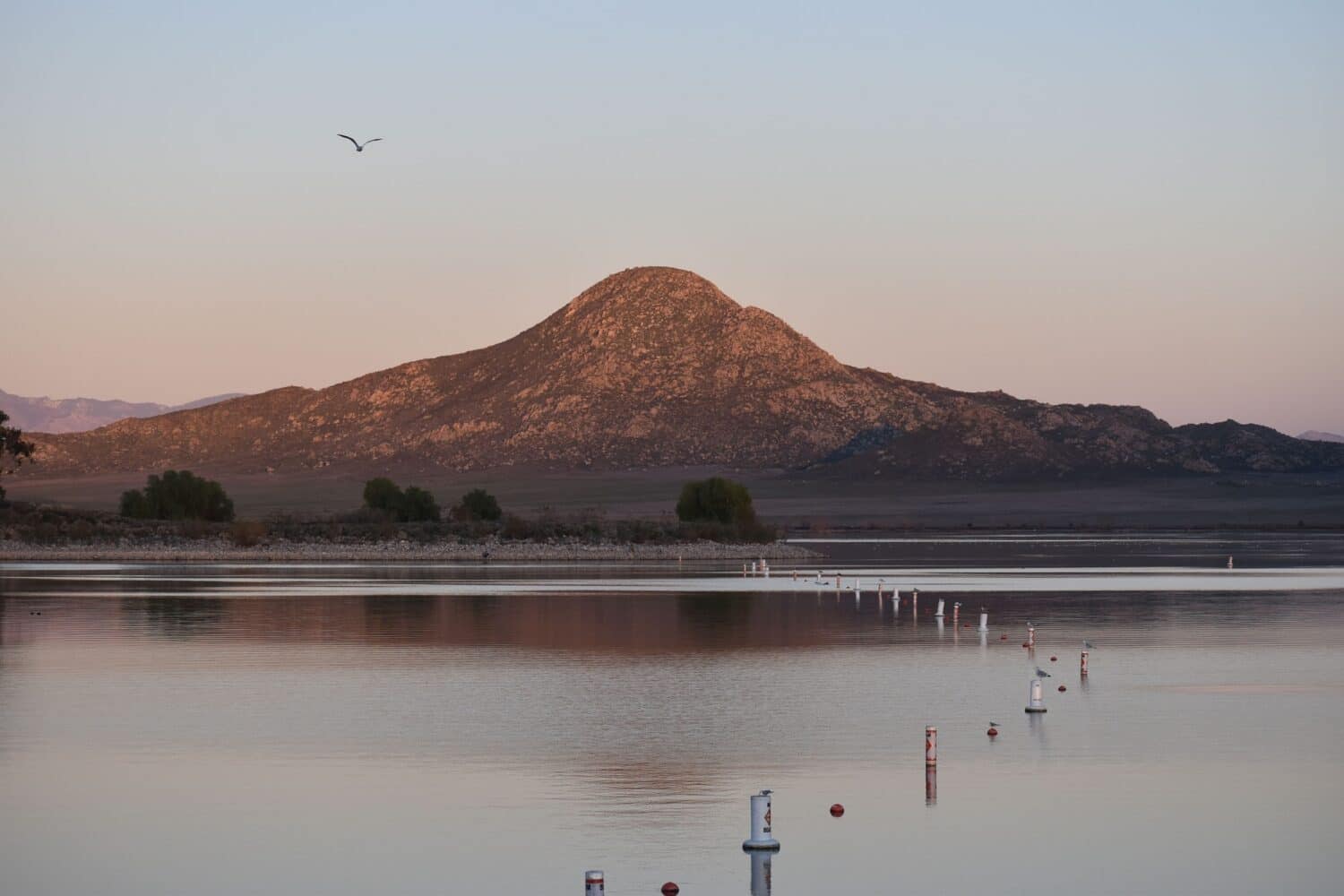 Lake Perris State Recreation Area at sunset