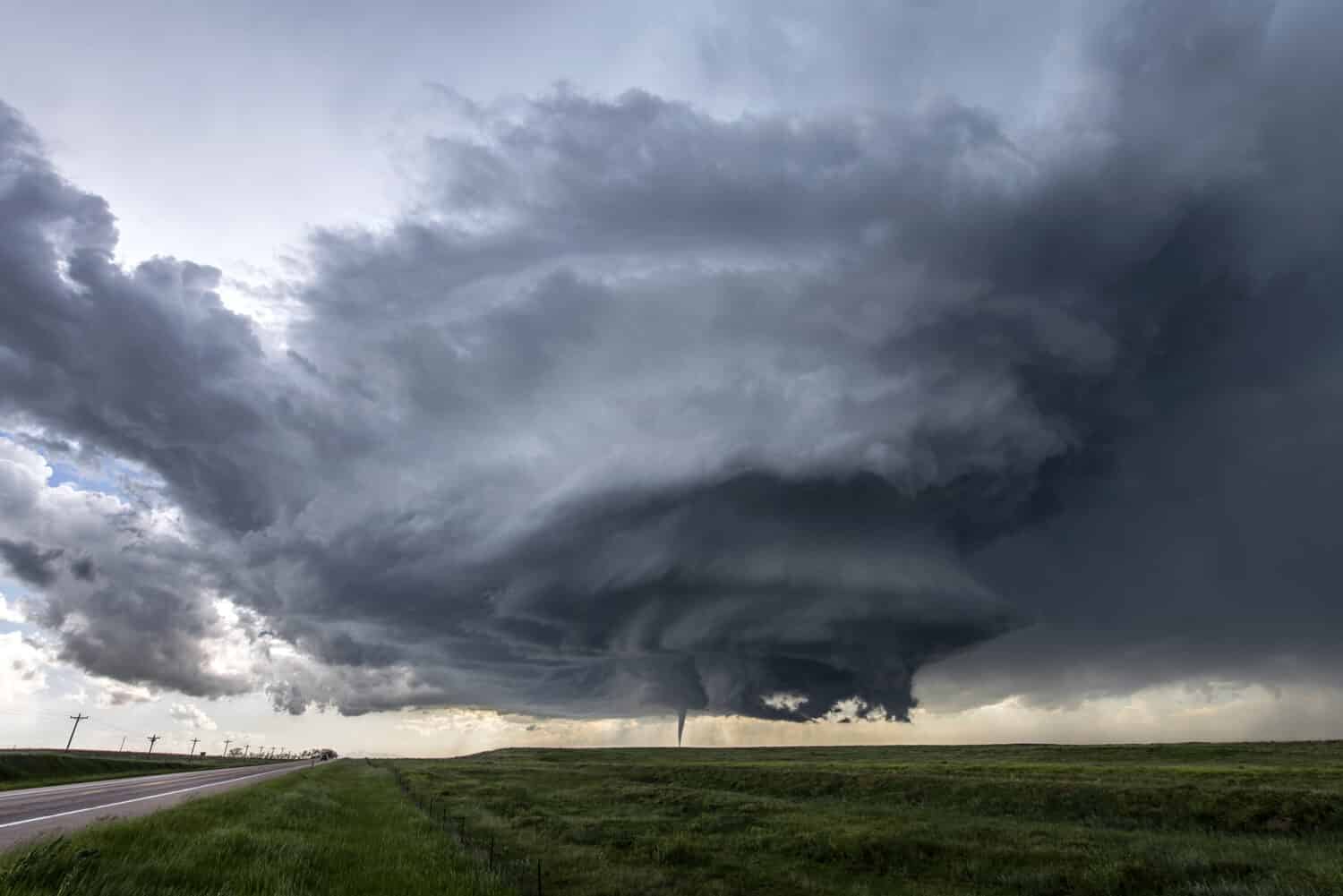Beautiful supercell and tornado in the Great Plains