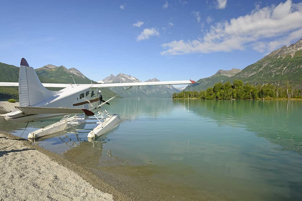 Float Plane on Crescent Lake in Lake Clark National Park in Alaska