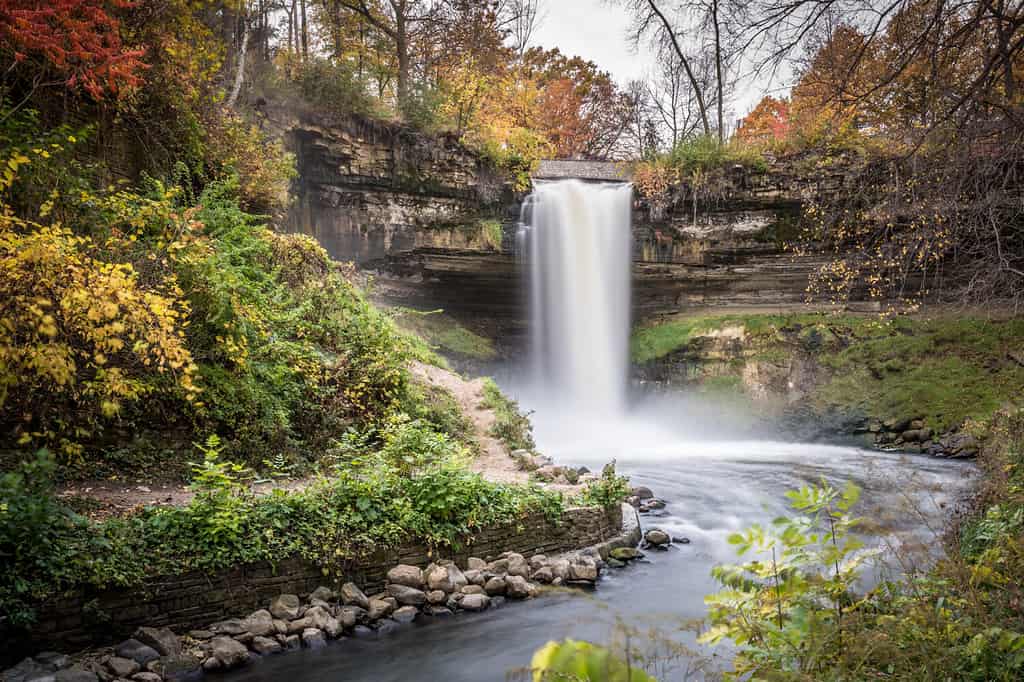This is the Minnehaha Falls in Minneapolis, Minnesota