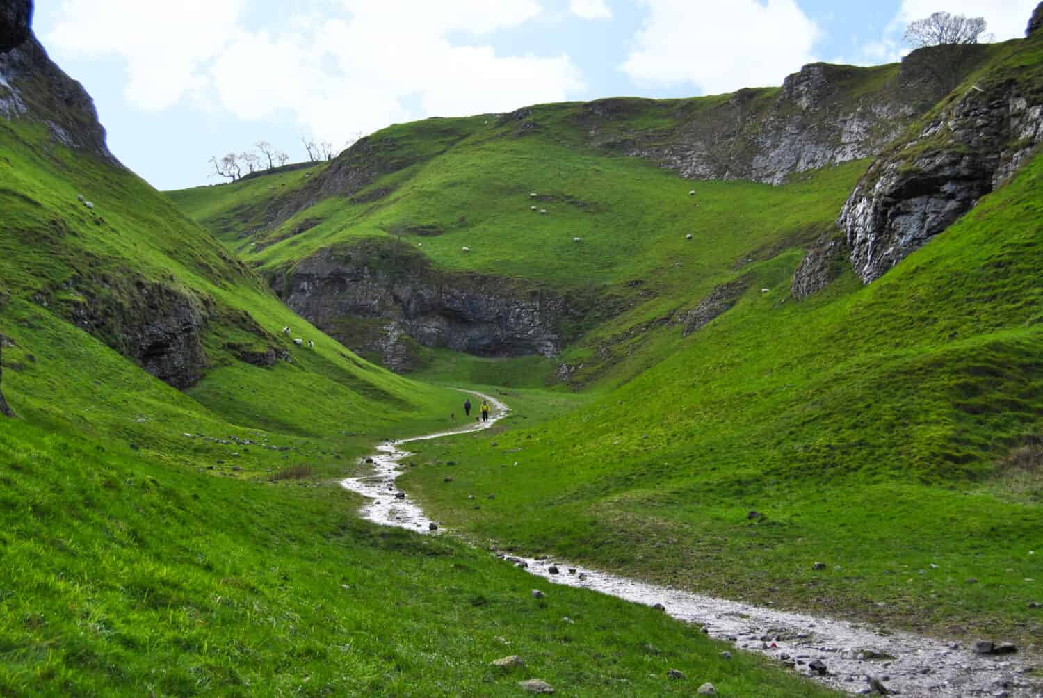 Cave Dale dry limestone deep valley landscape power of water Erosion stream outdoor activity natural tourist trail Steep Rocks Narrow Pass Staffordshire Yorkshire Derbyshire Peak District UK 1/2016