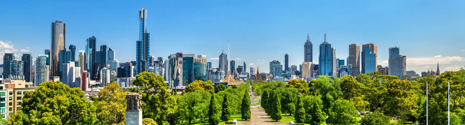 Panorama of Melbourne from Shrine of Remembrance - Australia