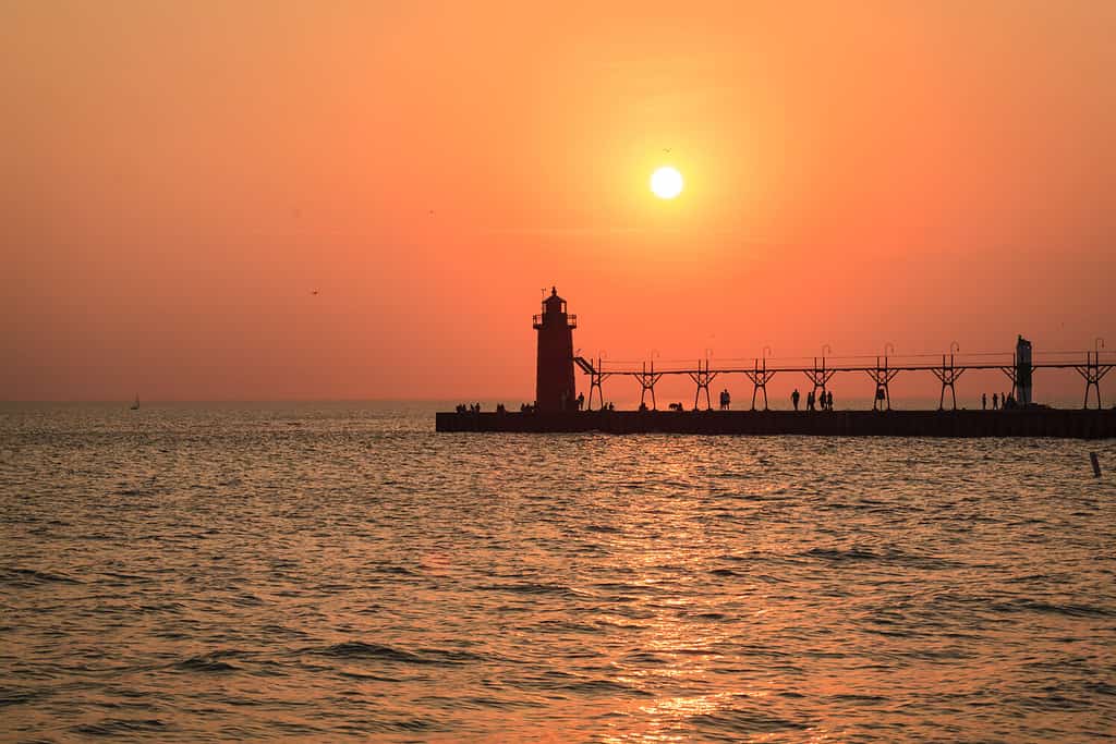 South Haven South Pier Light Sunset