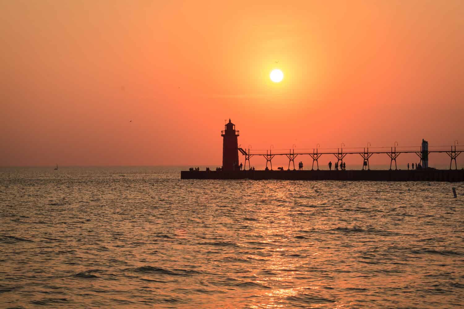 South Haven South Pier Light Sunset, Best places in Michigan to Raise a Family