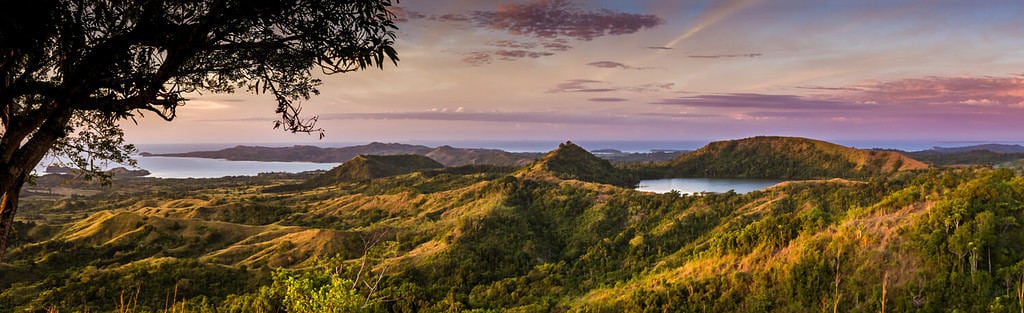 Sunset on Nosy Be island and the sacred lake, north of Madagascar