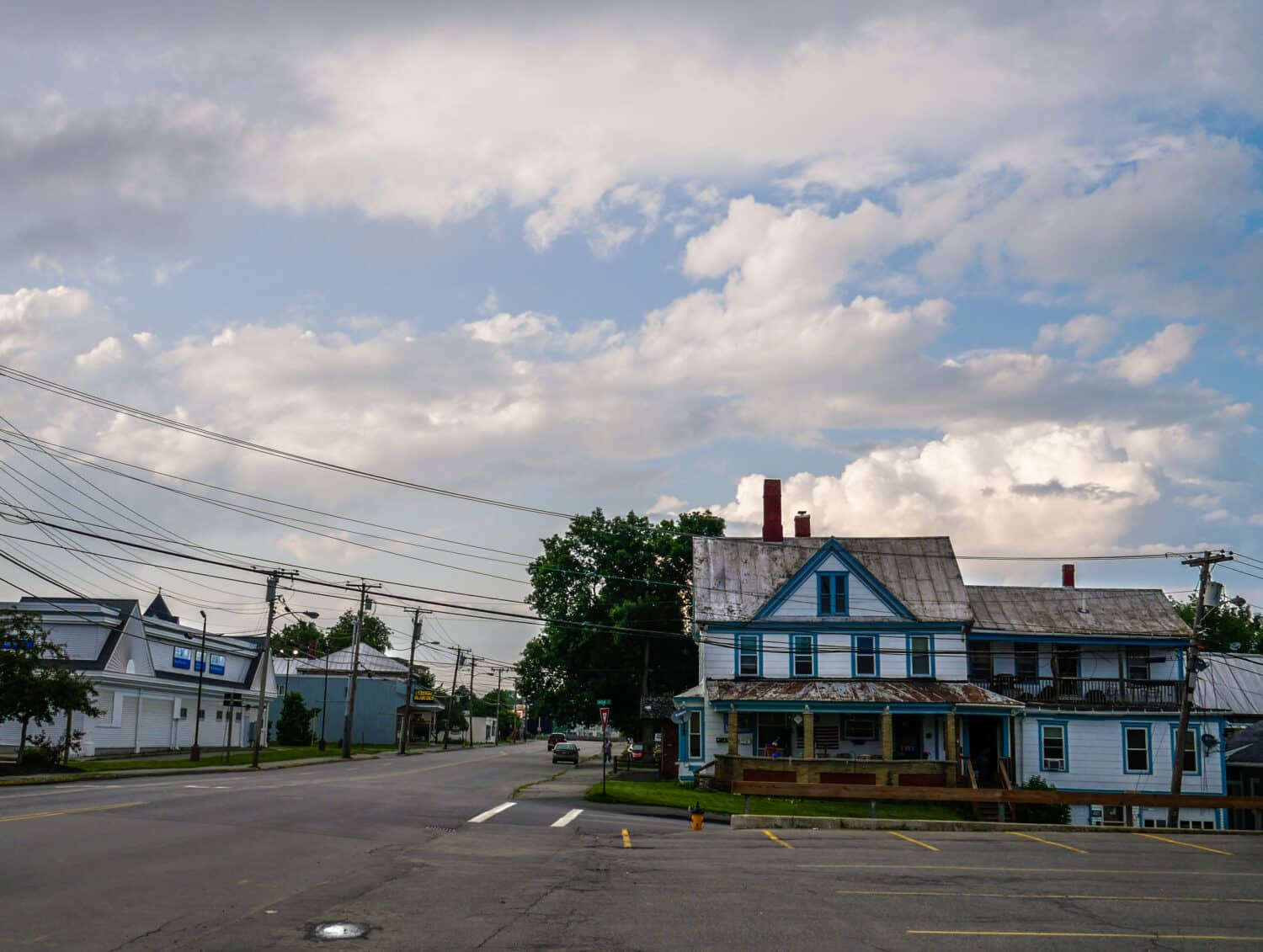 An evening view of Waterville, Maine. A beautiful small town of New England region of USA