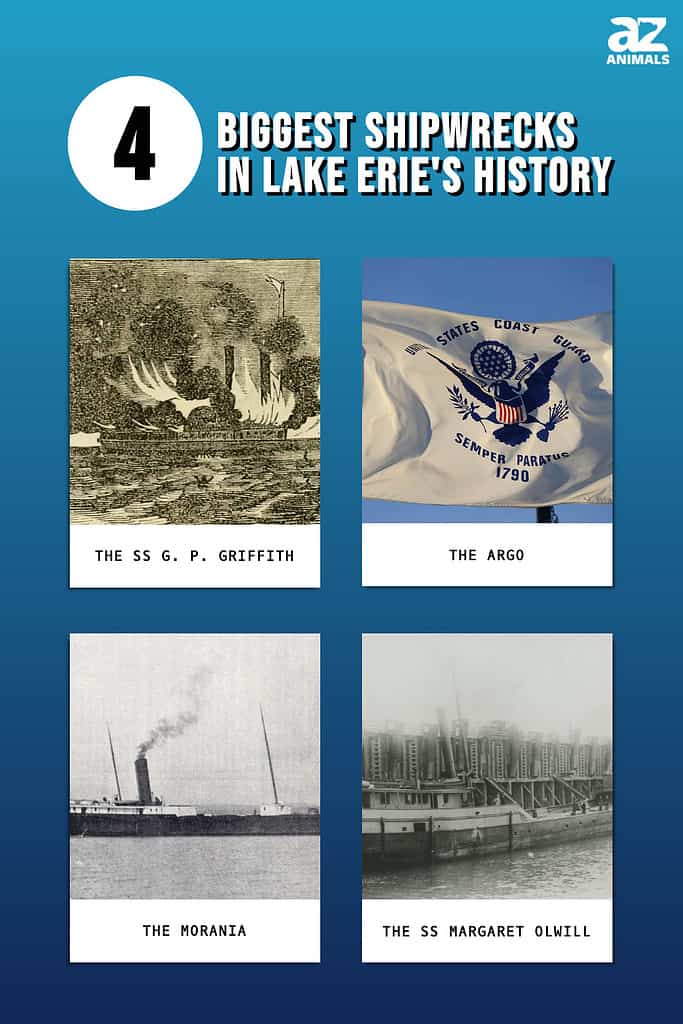 Infographic for the 4 Biggest Shipwrecks in Lake Erie's History.