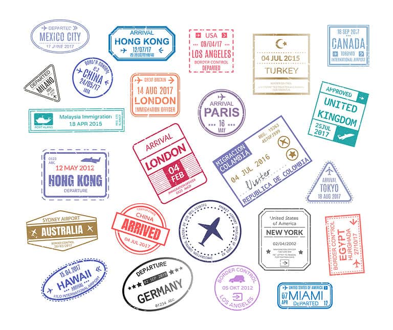 Stamp in passport for traveling an open passport