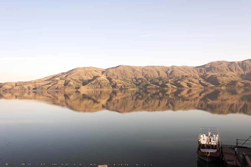 A view of a Hazar lake and mountains in Elazig, Turkey