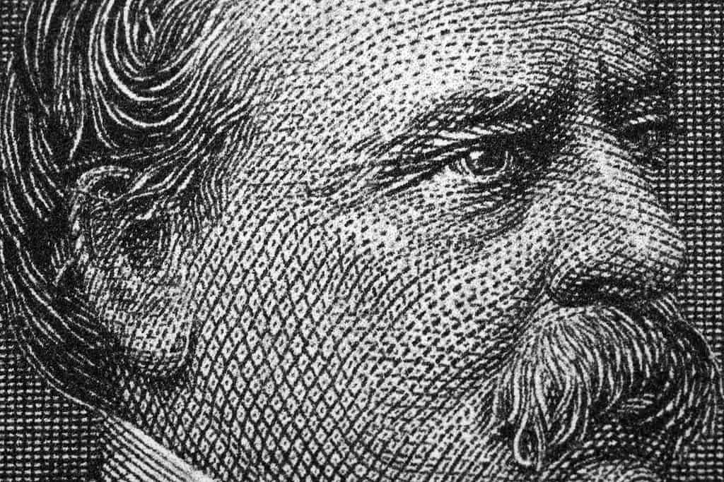 Grover Cleveland a close-up portrait from old Dollars