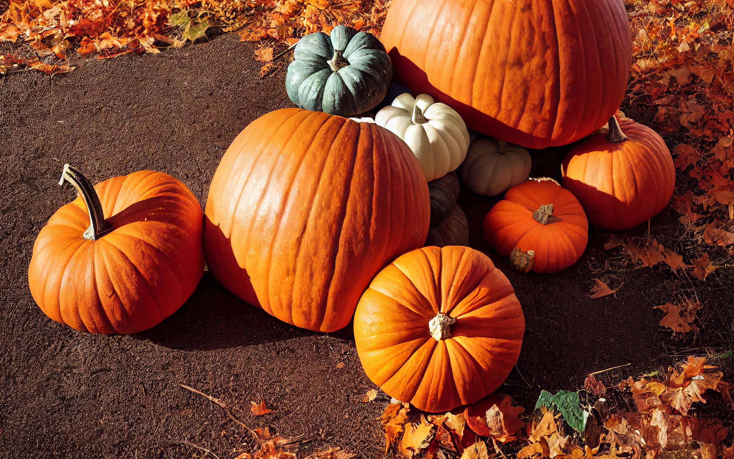 Autumn pumpkins, Thanksgiving and Halloween background.
