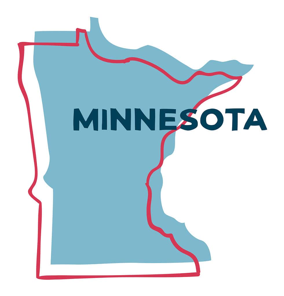 Minnesota US State. Sticker on transparent background