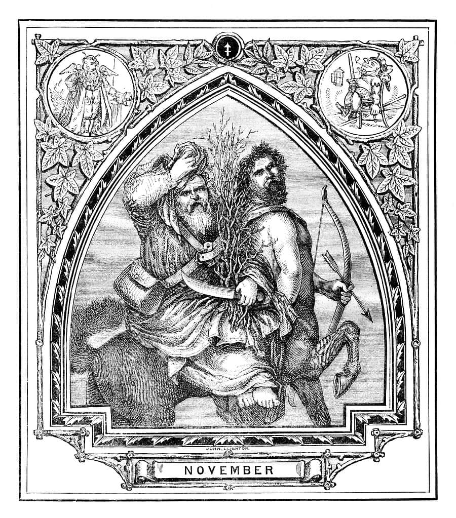 November Month, Greek God Centaur Chiron and an Old Man,  Sagittarius Astrology
