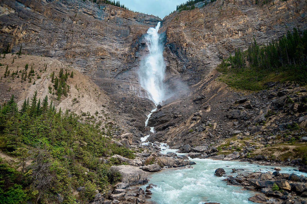 Waterfall in Yoho National Park Of Canada