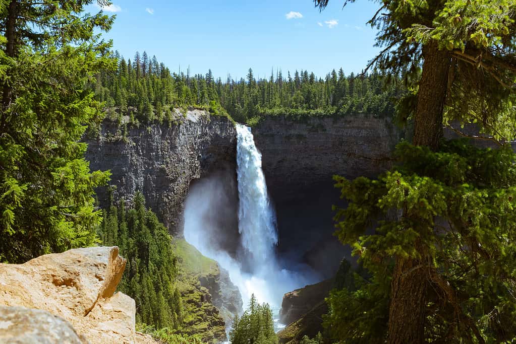 Beautiful view of Helmcken Falls at the Wells Gray Provincial Park, British Columbia, Canada
