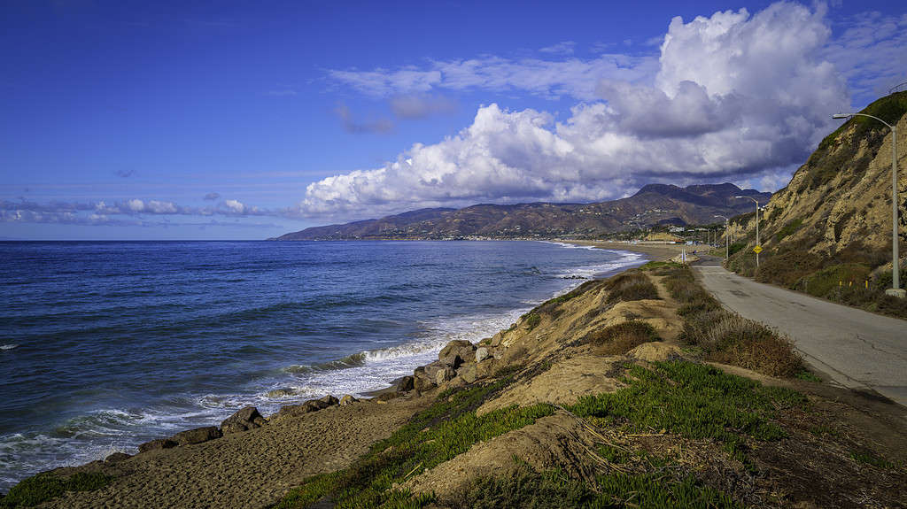Panoramic seascape of Zuma Beach, Malibu, California