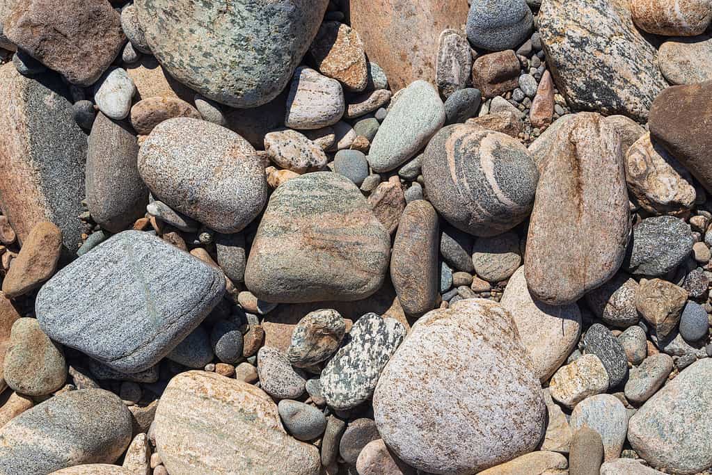 River pebbles close up