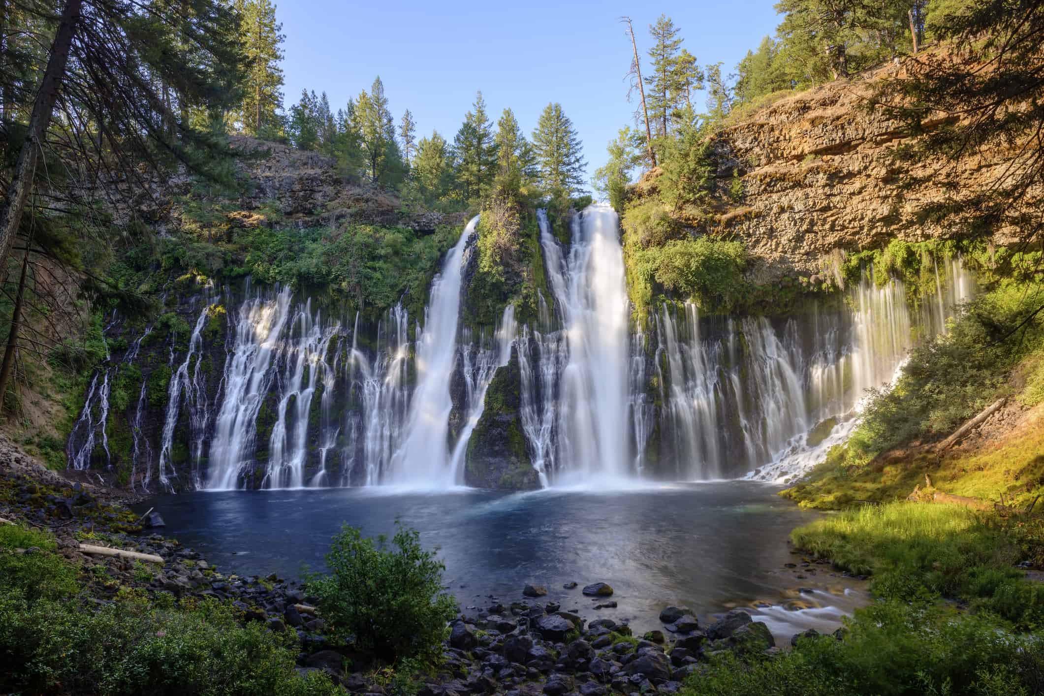 The beautiful cascading waters of Burney Falls