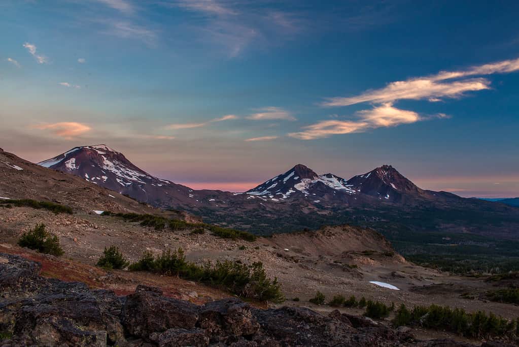 Three Sisters, Oregon, at Sunrise