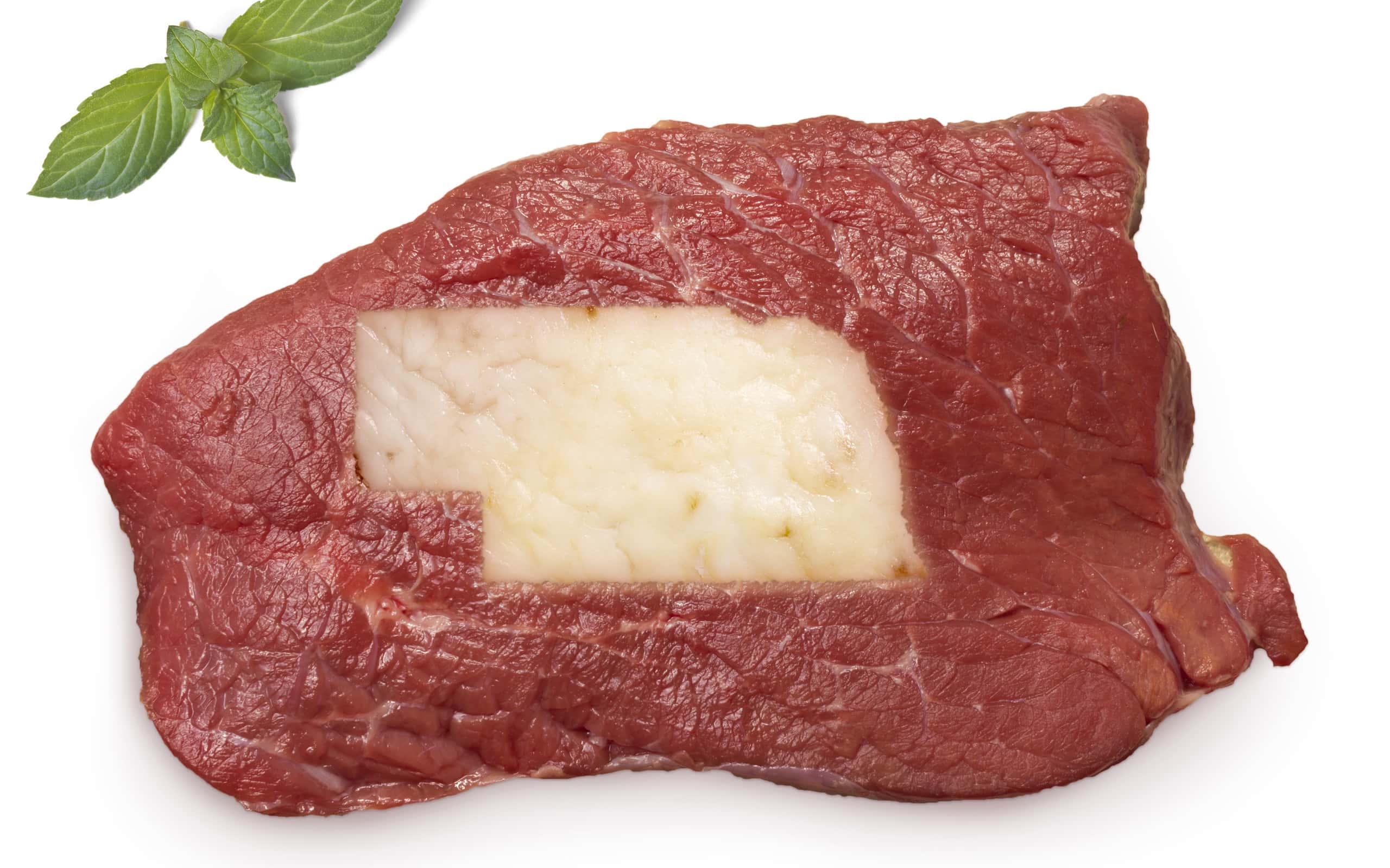Roast beef meat and fat shaped as Nebraska.(series)