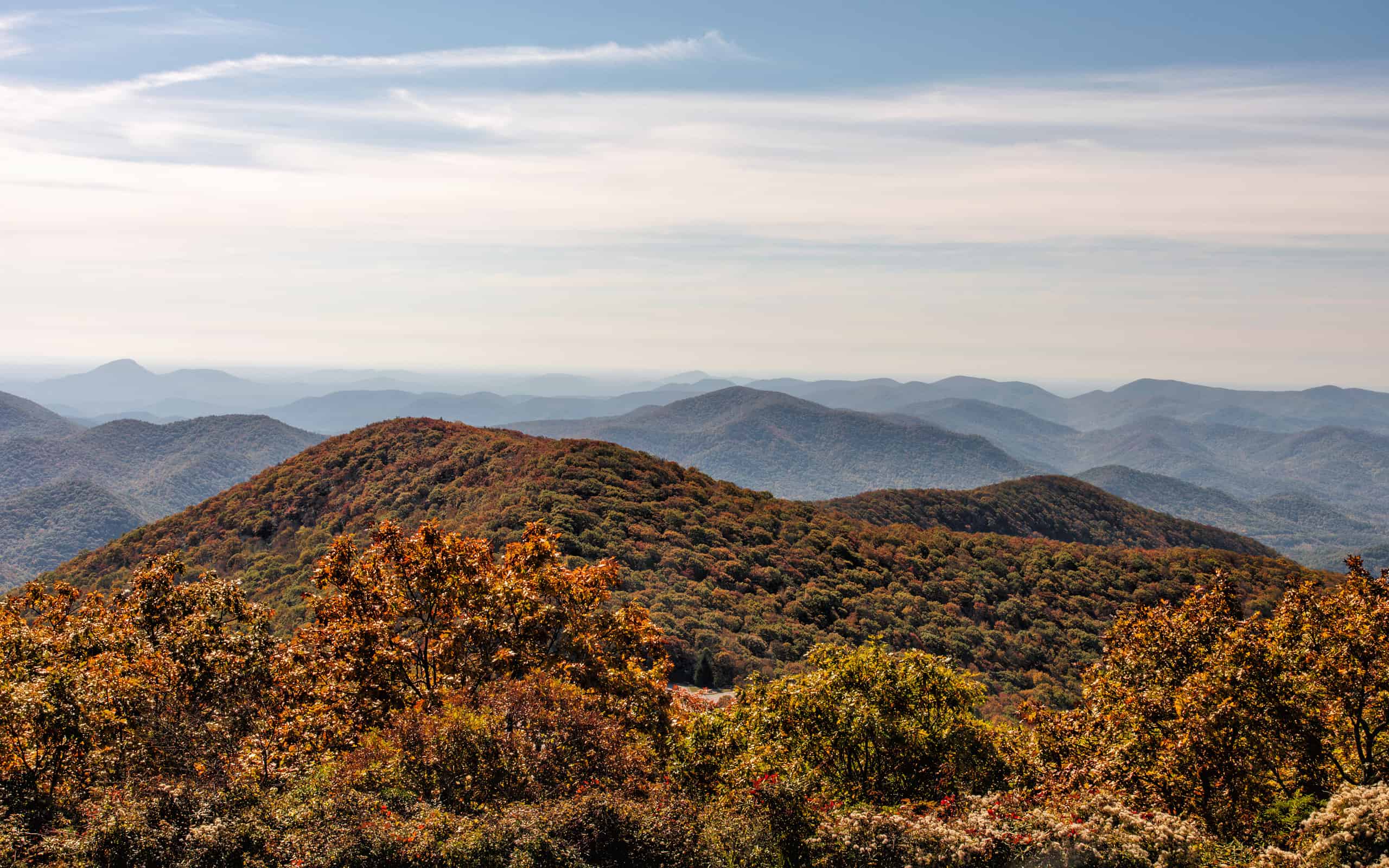 Autumn Landscape View from Brasstown Bald Mountain in Georgia