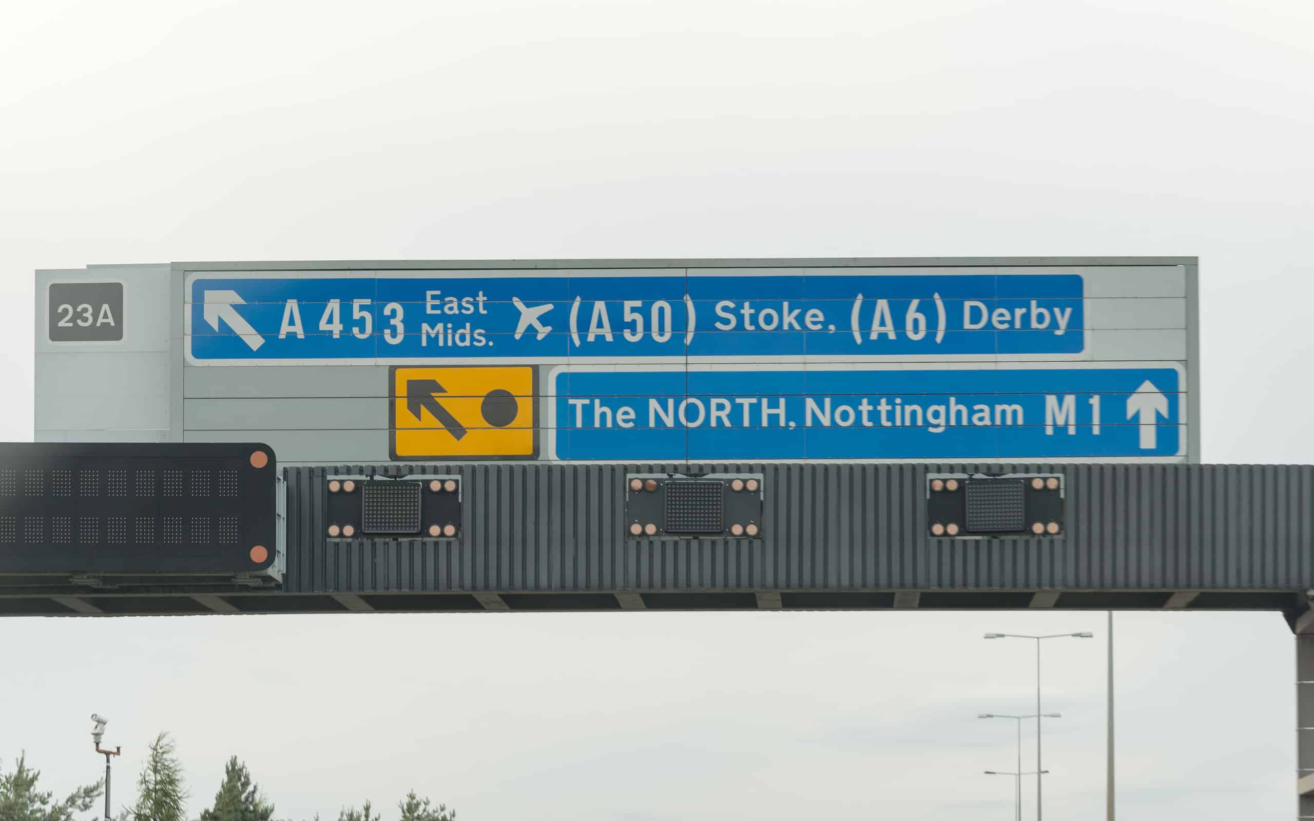 Sign on Motorway in England