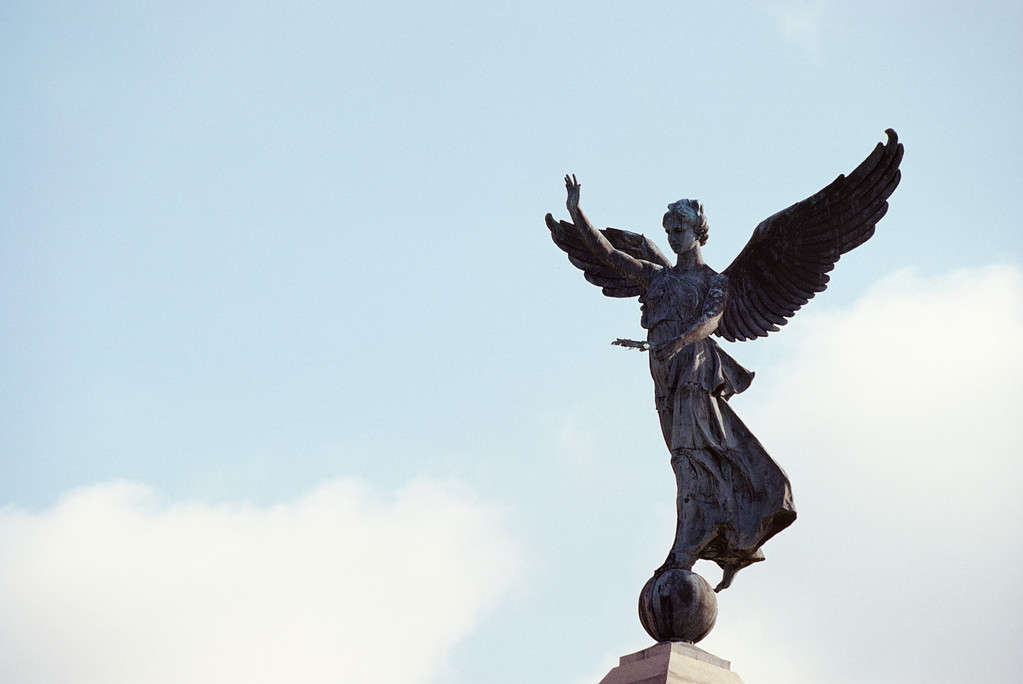 Statue of angel in Mount Royal Park, Quebec, Canada